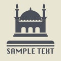 Mosque or muslim icon or sign