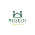 mosque muslim prayers dome consulting talk chat logo design vector icon illustration Royalty Free Stock Photo