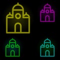 mosque neon color set icon. Simple thin line, outline vector of building landmarks icons for ui and ux, website or mobile Royalty Free Stock Photo