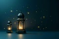 mosque in the night with lamp magic lamp on the wall mosque in the night Royalty Free Stock Photo