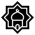 Mosque in octagram icon, ramadan festival related vector