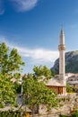 Mosque and old buildings in Mostar, Bosnia