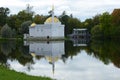 Mosque Pavilion and Marble Bridge - Elaborate Outbuilding at St. Catherine`s palace Royalty Free Stock Photo