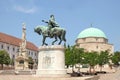 Mosque Qazim and Obelisk in Pecs Hungary Royalty Free Stock Photo