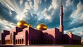 Mosque for Ramadan Kareem Eid Greetings for Muslim Festival Islamic Culture Ramzaan Generative AI