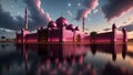 Mosque for Ramadan Kareem Eid Greetings for Muslim Festival Islamic Culture Ramzaan Generative AI