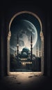 Mosque Ramadan Vibe Cinematic Scene Background With Generative AI Technology