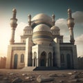 Mosque Ramadan Vibe Cinematic Scene Background With Generative AI Technology