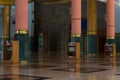 Mosque Red and Green Interior Pillar Architecture