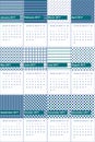 Mosque and resolution blue colored geometric patterns calendar 2016