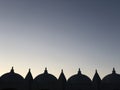 Silhouette roof view of the Mosque