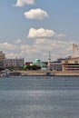 Mosque on shores of Nizhny Kaban Lake. Kazan, Tatarstan, Russia Royalty Free Stock Photo