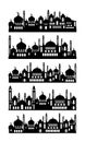 Mosque Silhouet. Set of Islamic Cityscape