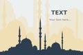 Turkish Mosque Vector Silhouettes for Text Background