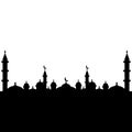 Mosque silhouette in black and white