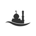 Mosque silhouette graphic design template vector Royalty Free Stock Photo