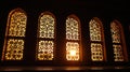 Mosque silhouette, illuminated windows, portraying unity, and shared spirituality with copy space