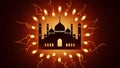 Mosque Silhouette with Lighted Candles Royalty Free Stock Photo
