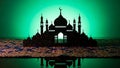Mosque Silhouette on Patterned Carpet Royalty Free Stock Photo