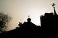 Mosque silhouette, place of worship of Islam Royalty Free Stock Photo