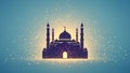 Mosque Silhouette with Sparkles Royalty Free Stock Photo