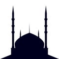 Mosque silhouette on white background,