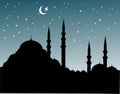Mosque silhoutte Royalty Free Stock Photo