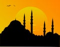 Mosque silhoutte Royalty Free Stock Photo