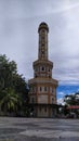 Mosque tower al falah aceh shot from down anggel Royalty Free Stock Photo