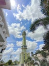 Mosque Tower with blue sky