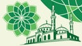 Mosque with Traditional Floral Geometric Pattern Design, vector design Generative AI Royalty Free Stock Photo
