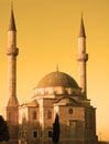 Mosque with two minarets in Royalty Free Stock Photo