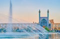 The mosque with two minarets, Isfahan, Iran Royalty Free Stock Photo