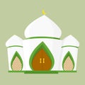 Islamic White Mosque Cartoon Vector