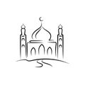 Mosque vectorhand drawn illustration