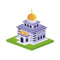 Mosque vector Illustration with isometric colorful flat design.