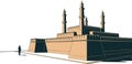 Mosque Vector Illustration Silhouette Building Islamic Architecture Royalty Free Stock Photo