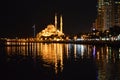 Mosque View at night Sharjah Royalty Free Stock Photo