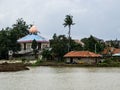 Mosque, village and the gold water river