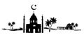 Mosque wall decal arabic islam wall tatoo sticker skyline