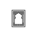 Mosque window line icon