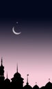 Mosques Dome shadow on twilight sky night dark purple