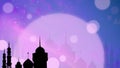 Mosques Dome shadow on twilight sky night dark purple pink blue on Moon