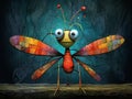 Mosquito abstract art brut animal character Royalty Free Stock Photo