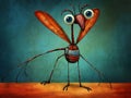 Mosquito abstract art brut animal character Royalty Free Stock Photo