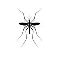 Mosquito black solid vector icon isolated on white background. Mosquito silhouette