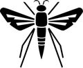 Mosquito - black and white vector illustration Royalty Free Stock Photo
