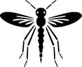 Mosquito - black and white vector illustration Royalty Free Stock Photo