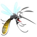 Mosquito Cartoon Ugly and Angry Royalty Free Stock Photo