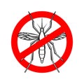 Mosquito danger sign template. Design element for poster, card, emblem, logo.